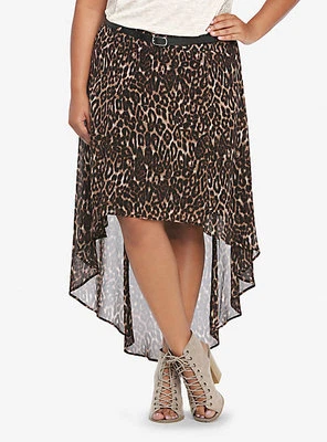 Falda con cinturón de chifón estampado de leopardo tórrido con cinturón ajustado Plus 1X 16 #75555 Foto 1 de 2