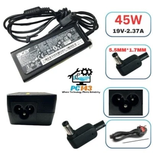 GENIUNE ACER LAPTOP CHARGER 19V - 2.37A, 45W (ADP-45HED) WITH POWER LEAD - Afbeelding 1 van 6