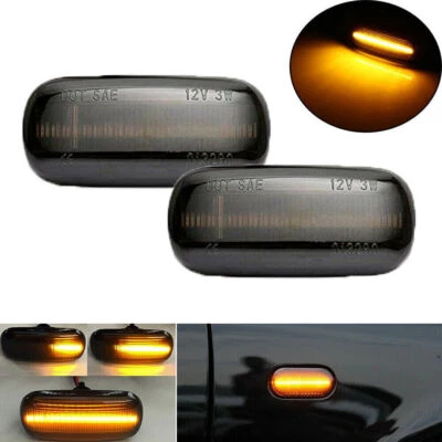 2X LED Seitenblinker Laufblinker Schwarz Für Audi A3 S3 8P A4 Avant 8E A6 S6 4F - Bild 1 von 4