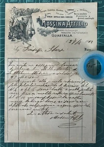 Very rare invoice colors & paints MOSSINA Attilio-GUASTALLA 1902 - Picture 1 of 1