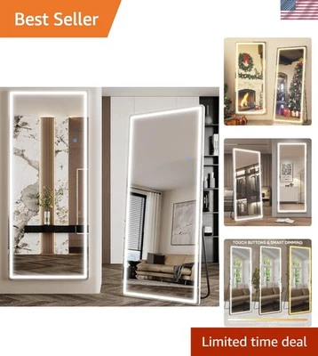 LED Full Length Mirror 71x28 Lighted Floor Standing Wall Mount Bedroom - Image 1 of 4