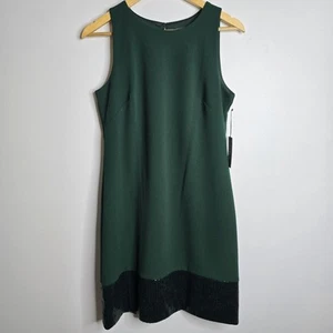 Vestido Vince Camuto Para Mujer 8 Verde Sin Mangas Lentejuelas Dobladillo Fiesta Cambio Nuevas Etiquetas - Imagen 1 de 8