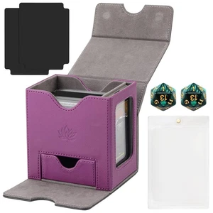 Caja de baraja de cartas para cartas coleccionables con bandeja de dados, tiene capacidad para 100+ coche de doble manga... - Imagen 1 de 7