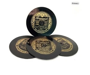 1950s, Quality Handcrafted Shellac Record Coasters, Retro Music, Set Of 4 - Picture 1 of 5