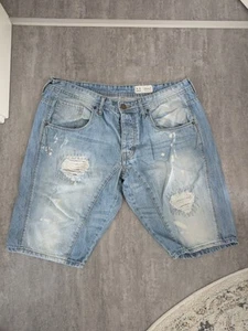 Herren W38 Jeans Shorts Zerrissene Kurze Hose Sommer Hellblau Jeanshose Usedlook - Bild 1 von 7