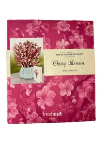 Frisch geschnittenes Papier Kirschblüte Pop Up Blumenstrauß Karte NEU - Bild 1 von 4