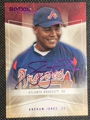 2005 Skybox Autographics Andruw Jones #6 Atlanta Braves SP Purple /25 RARE - Image 1 of 2