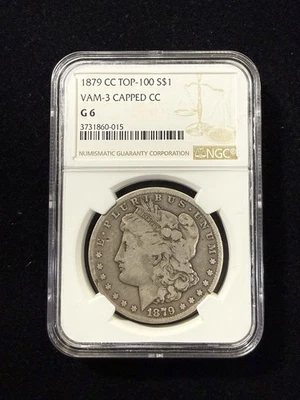 1879-CC $1 Morgan Silver Dollar Carson City Vam-3 Capped CC NGC G6 #646 - Image 1 of 4
