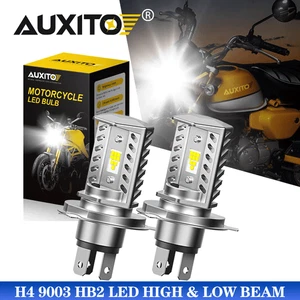2X AUXITO H4 LED Bulb White Hi/Low Beam Motorcycle Headlight 6500K High Power MT - Picture 1 of 9