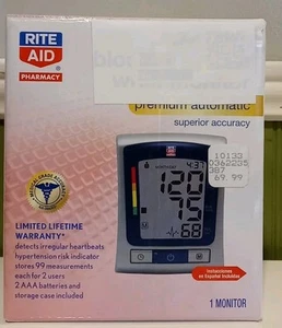 Monitor de muñeca de presión arterial Rite Aid - Premium automático - Imagen 1 de 10