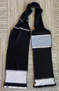 SmartWool Wool Unisex Black White Knit Scarf Colorblock Sampler 72" x 8.5" - Picture 1 of 3
