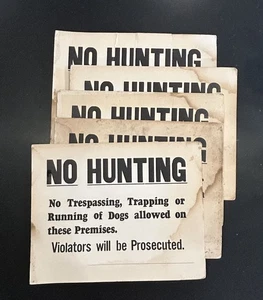 Vintage Lot keine Jagd Eindringen Fallen oder Hunde Verstöße werden strafrechtlich verfolgt - Bild 1 von 5