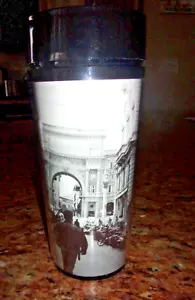Starbucks Travel Mug Paris Scenery 16 ounces 1998 Thermoserv Vintage - Picture 1 of 3