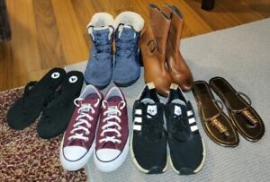 LOT DE 6 PACK PR ~ Chaussures/bottes femme taille 9 ~ Converse Colombia Clarks Adidas & plus