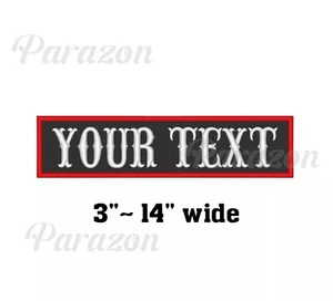 Custom Embroidered Patch -Rocker Name Tag Motorcycle Biker Sew on Patch 3" ~ 14" - Picture 1 of 11