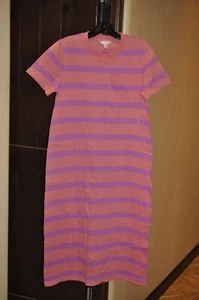 Time and Tru Pink and Lavender Striped Long Dress NWT- M - Picture 1 of 7
