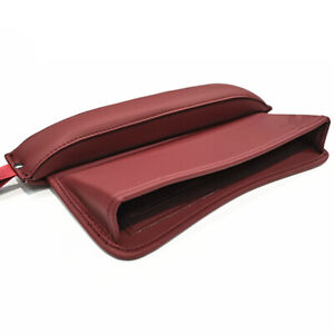 Car Seat Slot Pocket PU Leather Storage Box Gap Plug Filler Accessories Wine Red