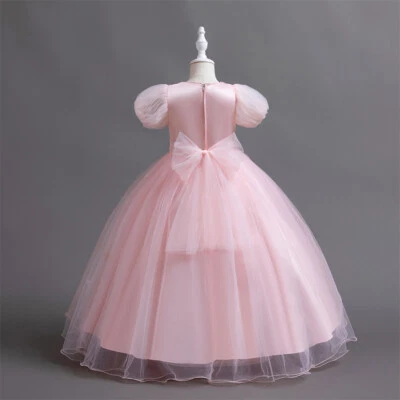 Flower Girls Kids Tulle Dress Wedding Princess Bridesmaid Brithday Party Dresses - Image 1 of 4