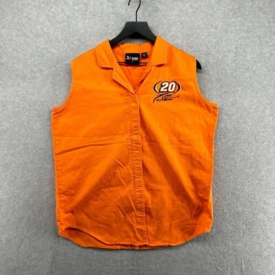 Tony Stewart 20 Button Up Shirt Mens Size Large Orange Sleeveless Nascar - Image 1 of 4