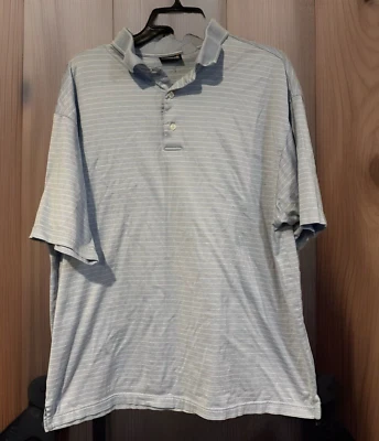 Ping Men's Large Light Blue Striped Polo Shirt Short Sleeve Golf Wear - Image 1 of 4