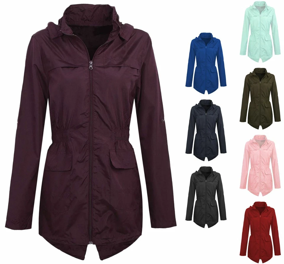 Womens Hooded Mac Light Showerproof Rain Jacket - Image 1 of 1