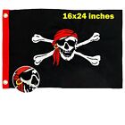 Pirate Flag Jolly Roger Red Scarf Pirate Flags 16x24 inch for Boat with Embro...