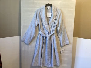 nwt sleep sense spa essentials long Turkish robe women’s gray sz M see pics - Picture 1 of 9