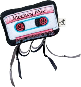 NEW EATEN CASSETTE TAPE CAT TOY DESIGNER PLUSH w/ RIBBON ORGANIC CATNIP USA MADE - Picture 1 of 2