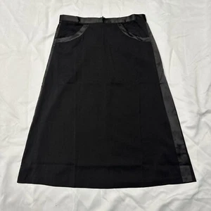 BANANA REPUBLIC Pocket A-Line Midi Skirt Women's Size 12 Black - Picture 1 of 11