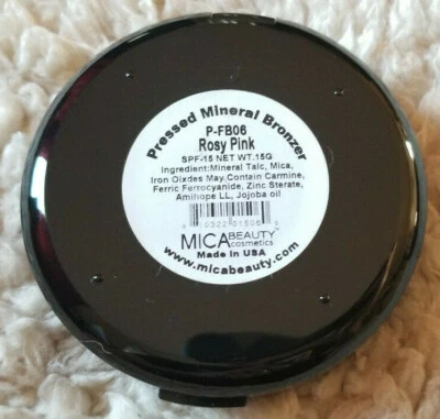 Mica Beauty Pressed Mineral Bronzer P-FB06 ROSY PINK 15g SPF-15 VEGAN UNUSED! - Image 1 of 4