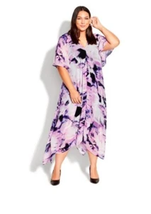 AVENUE STUDIO EVANS Violet MARINA Chiffon Overlay Dress Size 18, NWT - Picture 1 of 4