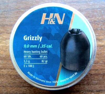 H&N Grizzly Diabolo Hohlspitz Geschoss 9mm / .35 - Luftgewehr Wettkampf Sport