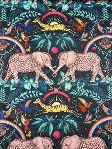 Clarke And Clarke Emma J Shipley Fabric  Zambezi Col.Navy 4mtrs - Picture 1 of 11