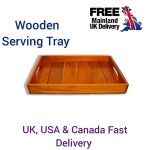 Eco-friendly Wood Square Serving Tray with Double Handles Gust Tea Holding Tray - Picture 1 of 12