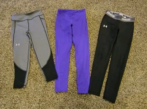 Girls Under Armour Leggings Lot of 3 Size Medium  - Picture 1 of 5
