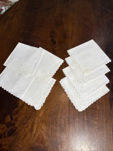 Madeira Whitework Stickerei Servietten Set 2 Ösen Spitze Korb & Herz Lot 8 - Bild 1 von 8