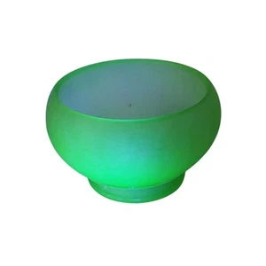 Vtg Satin Frosted Green Uranium Glass Footed Bowl Vase GLOW 3.25"H - Picture 1 of 11