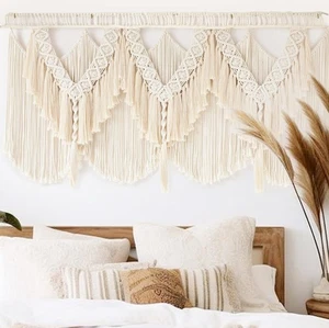 Macrame Wall Hanging Wedding Hanger Macrame Wall Decor Dorm Craftsmanship Han... - Picture 1 of 7