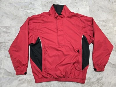 Jaqueta masculina FootJoy DryJoys manga longa 1/2 zíper tamanho M pulôver chuva vermelha/preta  - Imagem 1 de 4