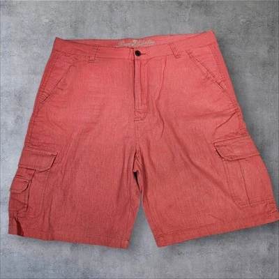 Paradise Collection Coral Linen Cargo Shorts 10" Inseam Size 42 Men's H80 - Image 1 of 4