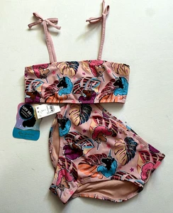 Afro Unicorn Two-Piece Pink Bikini Swimsuit Size Medium (8) NWT - Picture 1 of 9