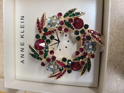 Prendedor de corona de cristal y piedra color dorado Anne Klein - Multi Foto 1 de 2