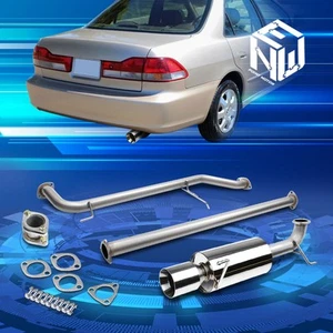 For 98-02 Honda Accord F23 2.3L I4 4" Muffler Rolled Tip Catback Exhaust System - Picture 1 of 8