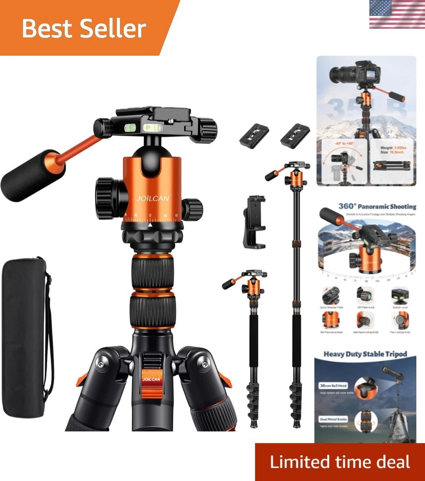 Versatile 83" Adjustable Tripod – Supports 35lbs, Perfect for Travel & Hiking - Image 1 of 4
