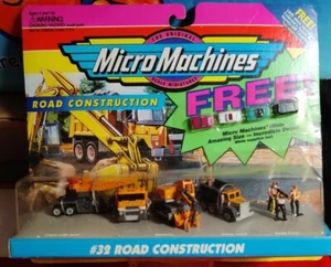 NIB ROAD CONSTRUCTION #32 MICRO MACHINES SEMI CRANE BACKHOE DUMP TRUCK CREW + 4 - Picture 1 of 6