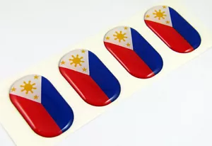 Philippine MIDI domed decals flag 4 emblems 1.5" x 1" Car bike boat stickers - Bild 1 von 2
