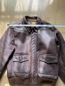 '70s Aero Leather A-2 Flight Bomber Jacket Color Brown Size 38 Made in Scotland - Picture 1 of 10