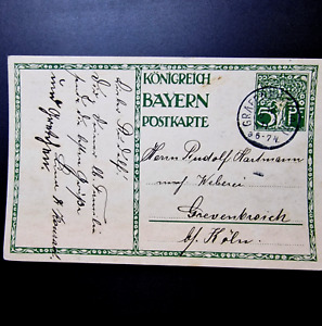 Germany 1911 - Bayern Postcard - Used - Old Transport - 5 Pfenning Stamp
