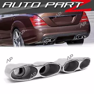 2x Cubiertas Escape Doble Para Mercedes W221 S65 AMG R230 CL65 W216 W166 - Imagen 1 de 15