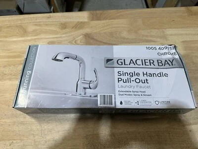 Grifo utilitario extraíble de un solo mango cromado Glacier Bay Dunning... Foto 1 de 2